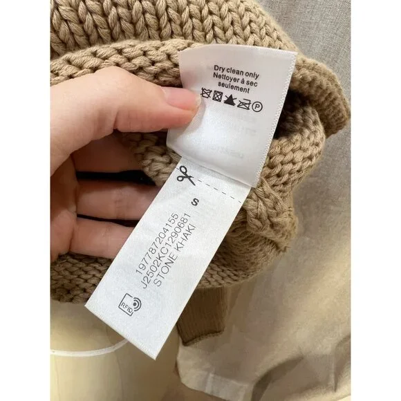 Veronica Beard Briony Knit Cotton Roll Neck Sweater Sz S Stone - Picture 10 of 10